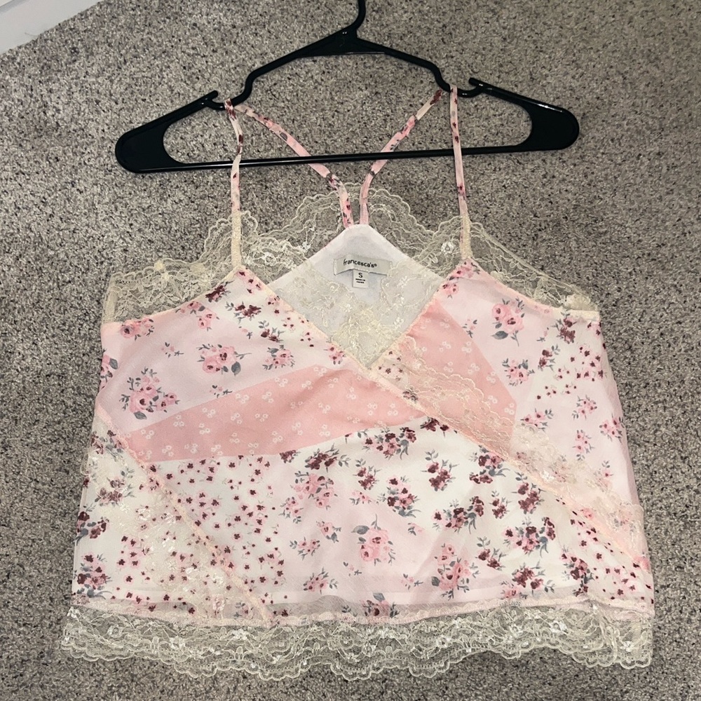 Francesca’s Pink and White Top